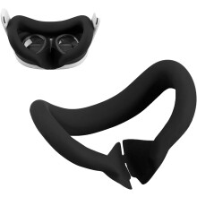 Siliconen gezichtsmasker compatibel met MetaQuest3, zweetbestendig, lichtdicht, antislip, wasbaar, vervangend oogkussen, VR-accessoire