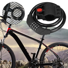 Yellow 4-Digit Combo Steel Cable Bike Lock, High Security, Compatible with Mountain & Road Bikes