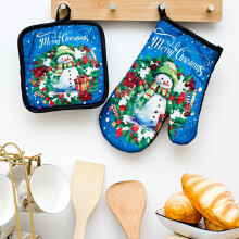 Insulation, kitchen, high temperature resistance, anti scalding, oven, microwave, printed glove /2 PCS