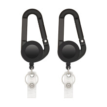 Porte-badge rétractable, enrouleur de badge léger en plastique avec anneau porte-clés et clip ceinture
