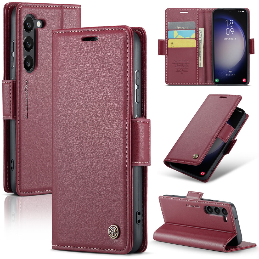 Caseme Leather Wallet Case For Compatible With Samsung Galaxy S23 5G Â Rfid Blocking, Magnetic Clasp, Kickstand, Card Holder 9028731589794