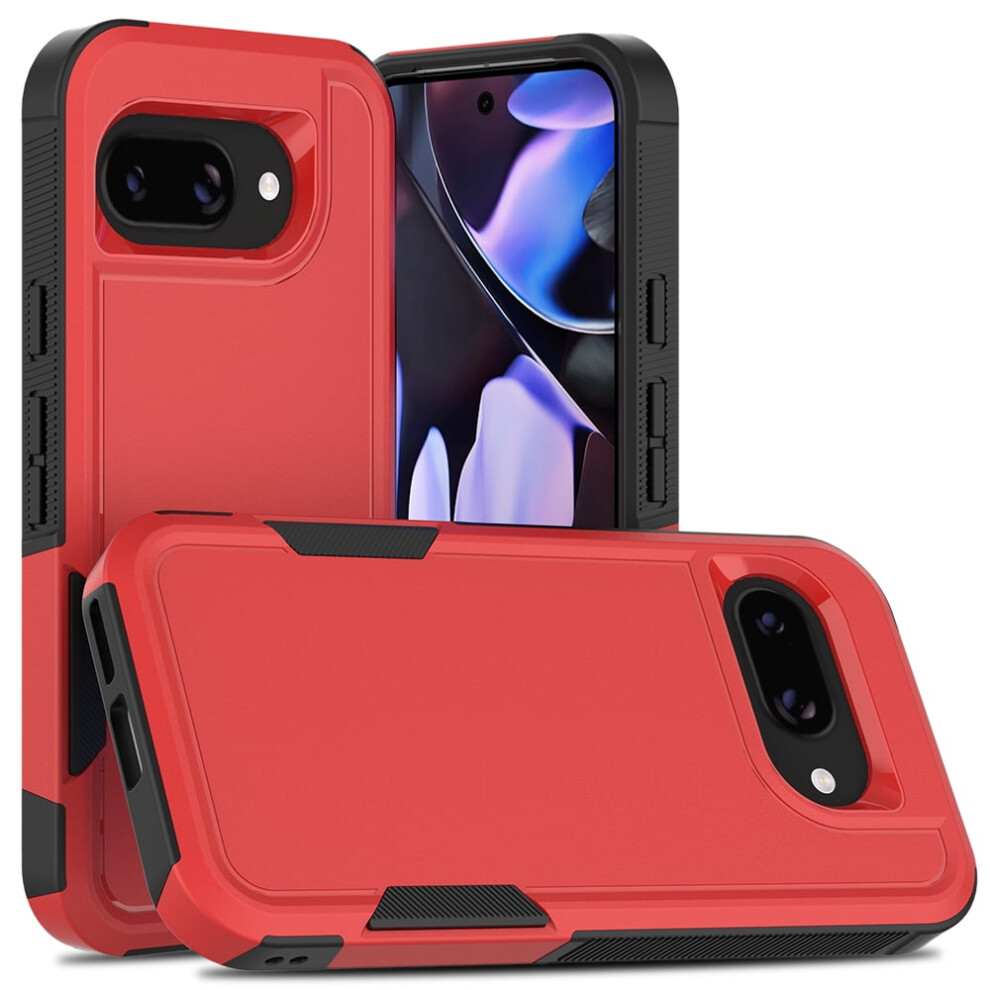 Defender Case For Google Pixel 9A – Heavy Duty, Dustproof, Shockproof, Non-Slip Rugged Cover, Red 9028731592794