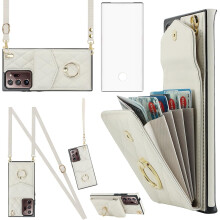 Phone Case Compatible with Galaxy Note 20 Ultra 5G – Wallet Cover with Screen Protector, Ring, RFID-Blocking Card Holder
