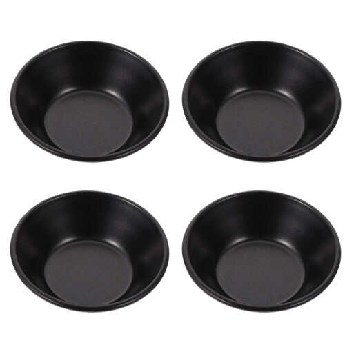4Pcs Carbon Steel Baking Molds Black Non Stick Practical Bread Molds for Home Kitchen