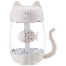 (Cat White) 350ml Cool Mist Humidifier LED Night Light Diffuser Purifier Atomizer