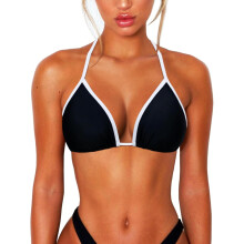 Női tanga bikini felsők fürdőruhához, szexi háromszög bikinifelső, fekete
