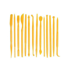 Clay tool with plastic clay knife for children's creation of soft clay clay double-headed pottery tool2sets-yellow