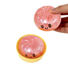 (Rose Gold) Glitter Steamed Bun Squishy Toy, Cute Stress Relief Fidget Toy, Portable Kneading Decompression Toy