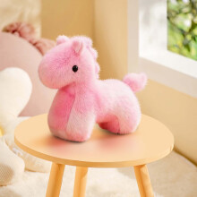 Pernă de pluș moale cu formă de cal în gradient de culori, 35 cm – Decor drăguț pentru masă/mașină, compatibil cu toate mașinile