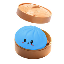 (Royal Blue) Baozi Squishy Toy, Soft Cute Slow Rebound Simulation Steamed Bun Stress Relief, Portable Squeeze Toy Office Decor