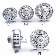 Fly Reel Large Arbor Silver Aluminum USA WT 1-8