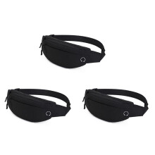 3X TINYAT Mannen Mannelijke Heuptas Portemonnee Casual Grote Telefoon Heuptas Etui Reistelefoontas Fanny Banaan Tas Heup 4 Zakken Zwart