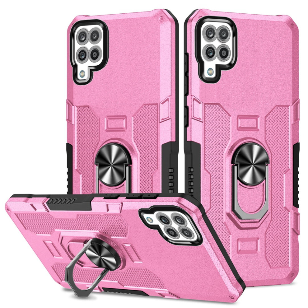 Rugged Defender Case For Samsung Galaxy A12 5G (6.5") Â Ring Holder, Kickstand, Anti-Fingerprint, Non-Slip, Anti-Drop Pink 9028731608990