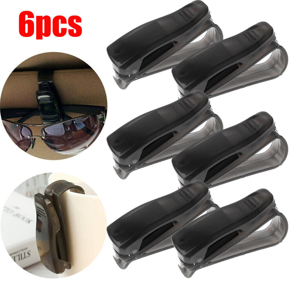 6Pcs Car Sun Visor Sunglasses Glasses Holder Eyeglasses Mount Ticket Card Clip 9479868916067