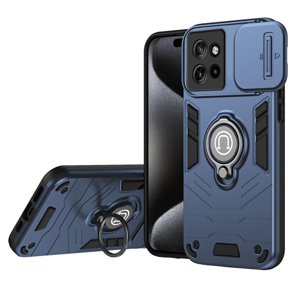 Protective Case With Kickstand And Slide Camera Cover, Shockproof Military Grade Rugged Cover For Motorola Edge 50 Neo Blue 9771547574798