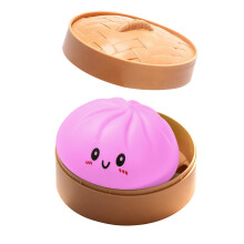 (Vivid Purple) Baozi Squishy Toy, Soft Cute Slow Rebound Simulation Steamed Bun Stress Relief, Portable Squeeze Toy Office Decor