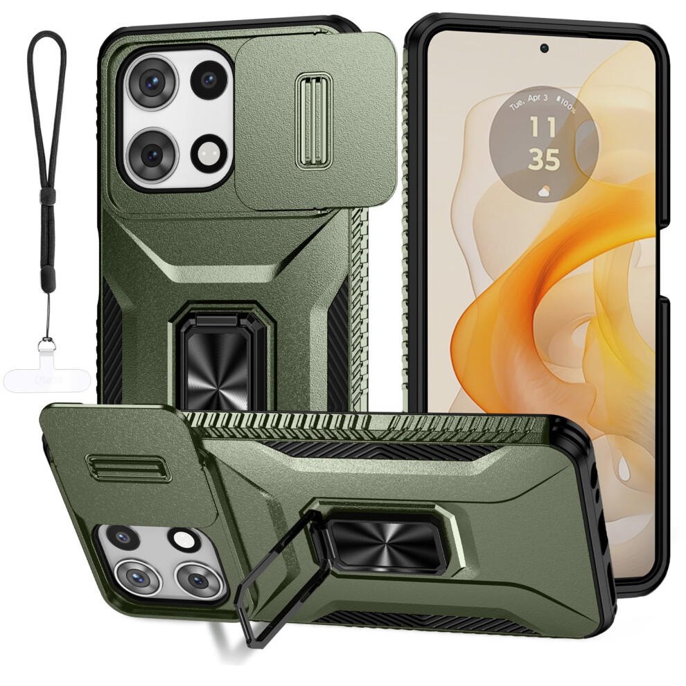 Motorola Moto G Stylus 5G 2025 Case With Camera Protection, Sliding Cover + Lanyard, Military-Grade Drop Protection, Rugged Shockproof With 9028731051826