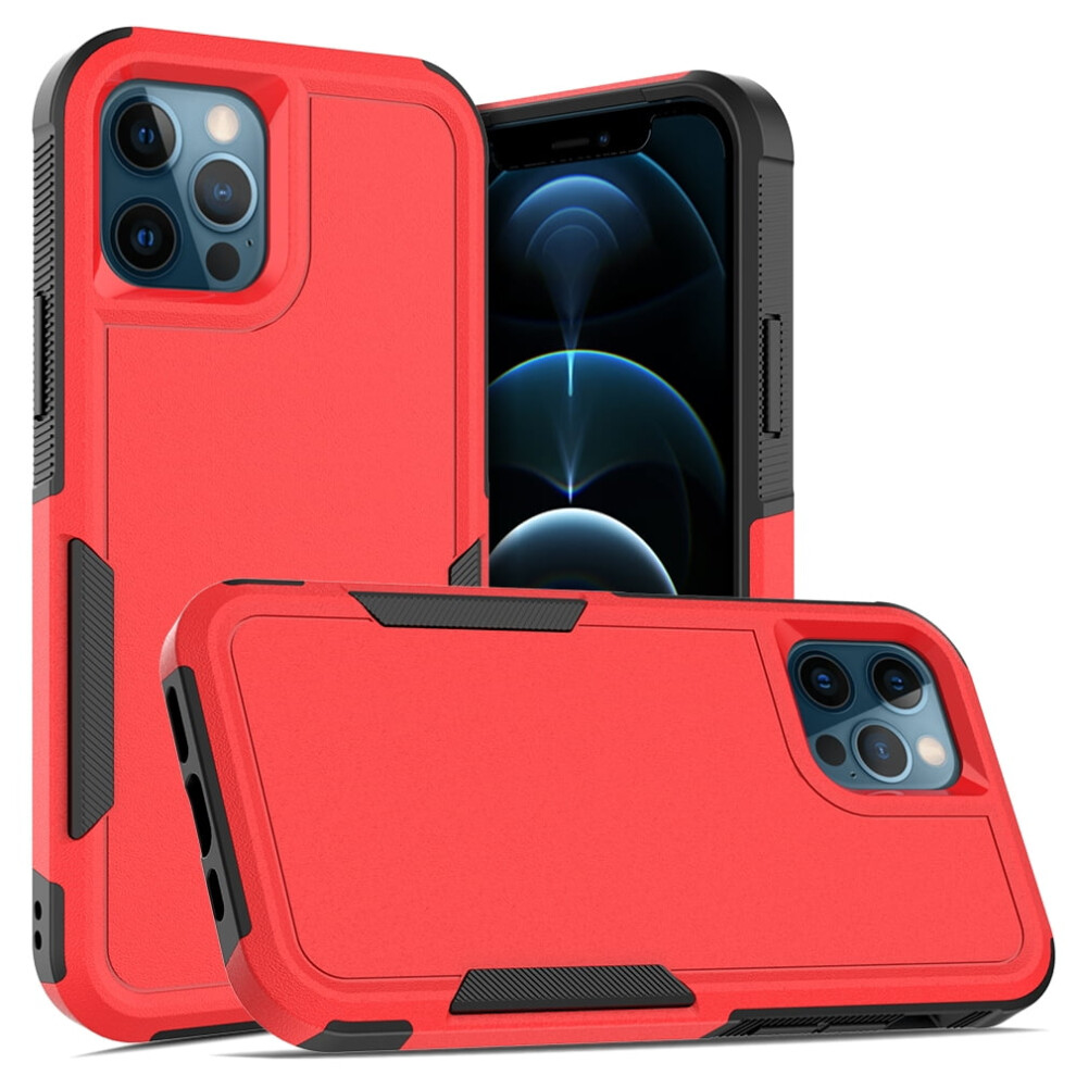 Defender Case For Iphone 12 6.1" Â Heavy-Duty 1-In-1 Rugged, Dustproof, Shockproof, Non-Slip Cover, (Compatible With Iphone 12) Red 9028731593746