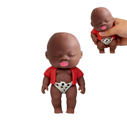 (Red) Ugly Doll Squishy Toy, Creative Decompression Slow Rebound Pull Toy, Cute Black Palm Doll