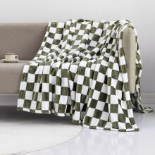 2 Pcs Checkered Flannel Blanket Warm Cozy Soft Plaid Throw for Couch Bed Sofa Cover Home Decor Living Room Black White Squares Pattern(100*70cm)