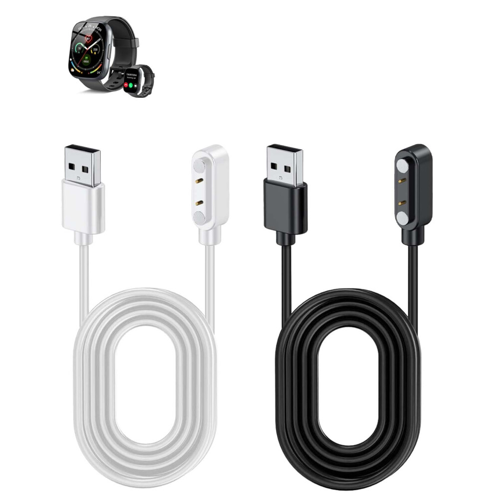 2Pack Smartwatch Charger For Cillso T80 Â Fast Magnetic Usb Charging Cable 3.3Ft With Overload Protection 9092120210484
