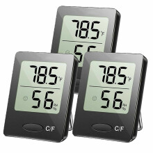 3er-Pack digitale LCD-Thermometer, Feuchtigkeitsmesser, Temperatur- und Hygrometer für Innenräume, Uhren
