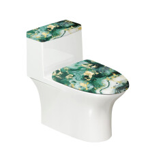 WC-Sitzbezüge aus goldgrünem Marmor mit elastischem Rand, 2-teilig, 17 x 21 Zoll (ca. 43 x 53 cm), universell passend