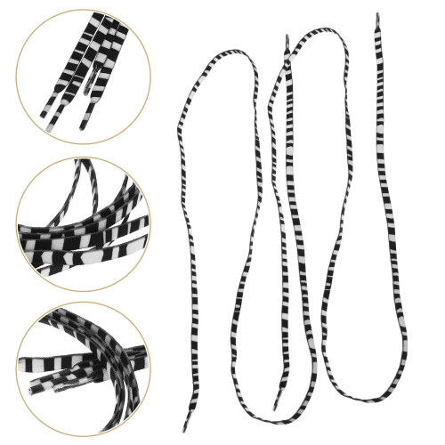 1 Pair Zebra Pattern Laces For Sneakers