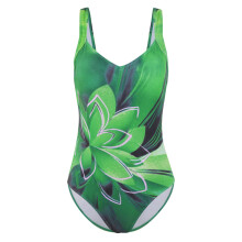 (Green, 2XL) Women\'s Deep V-neck Monokini Swimwear