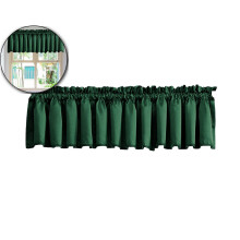 Valance Curtains Kitchen Blackout Thermal Insulated Rod Pocket Valance Short Window Valance for Bedroom Living Room(Green)