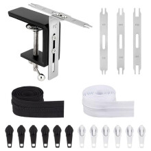 Juegos de Herramientas para Cremalleras, 2 Piezas, Cremalleras de Costura por Yardas para Coser Abrigos, Cremalleras de Bricolaje para Manualidades de