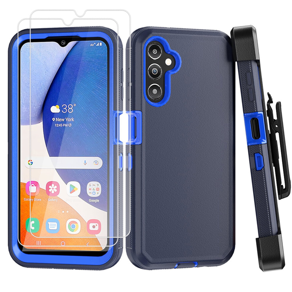 Aggxpf Galaxy A54 Phone Case With Screen Protector 2 Pack, Phone Case With Belt-Clip Holster, Military Grade Full Body Protection Case,Navy Blue 9479868916555