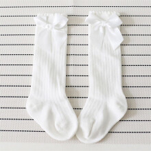 Ankelsokker, Crew Socks Nye Børn Småbørn Piger Stor Sløjfe Knæhøje Lange Bløde Bomuldsblonde Babysokker Børne Pjækkesokker, Hvid