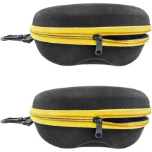 Zipper Hard Shell Sunglasses Cases, Portable Travel Eyeglasses Cases with Plastic Hook for Men Women