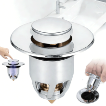 Bonde de lavabo escamotable : Bouchon universel pour lavabo de salle de bain - Bonde de lavabo escamotable en plastique anti-obstruction pour évier