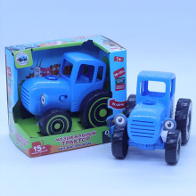 Blaues Bauernhof-Traktorauto-Spielzeug für Kinder, Bauernauto mit 15 Liedern, Ziehauto-Modell, Schiebespielzeug