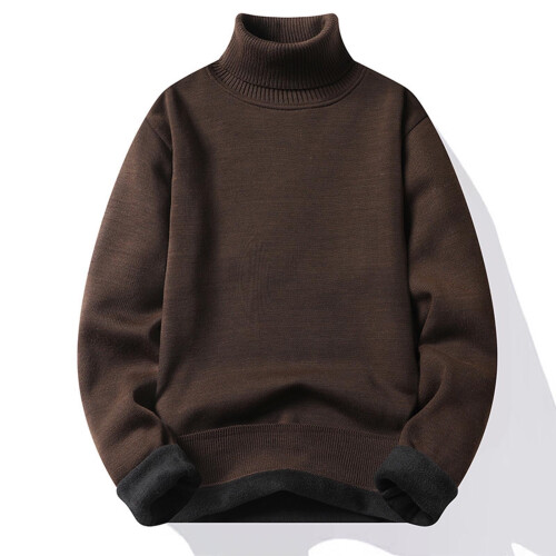 Men's Knit Turtleneck Sweater Ribbed Long Sleeve Basic Solid Pullover Sweater Casual Winter Thermal Sweater Tops