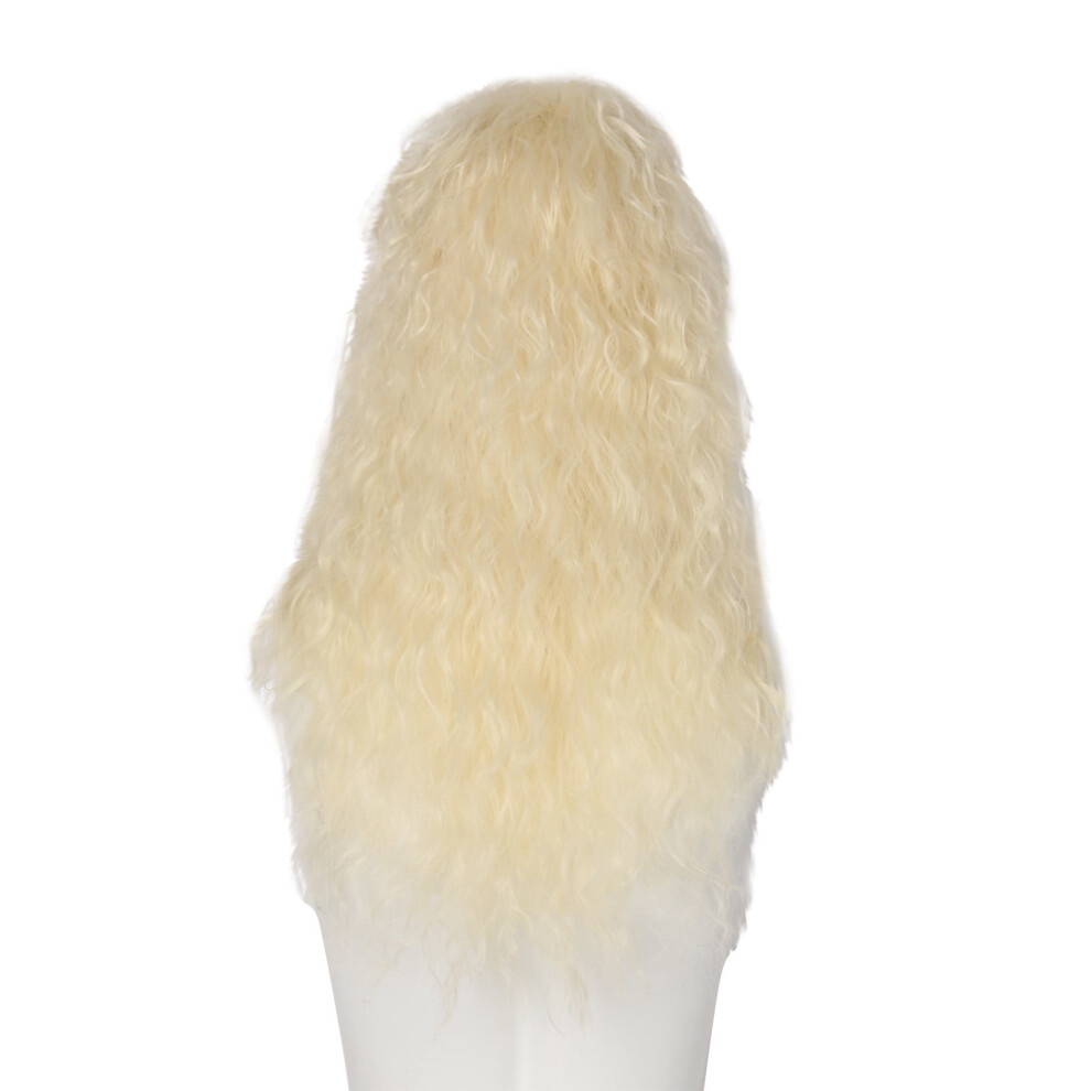 Unisex 56Cm Party Wig Long Curly Hair Synthetic Fiber Men's Rose Mesh Headgear With Hair Net