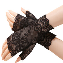 Luxury Embroidered Gloves For Bridal Attire Half Finger Design Soft Fabric Wedding Accessory