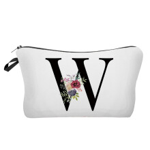 AZ - Pochette per il trucco personalizzate con iniziale, trousse cosmetica con monogramma e lettera floreale - Un grazioso regalo di compleanno per