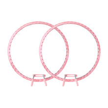 2Pcs Round Plastic Embroidery Hoops Spring Action-Pink