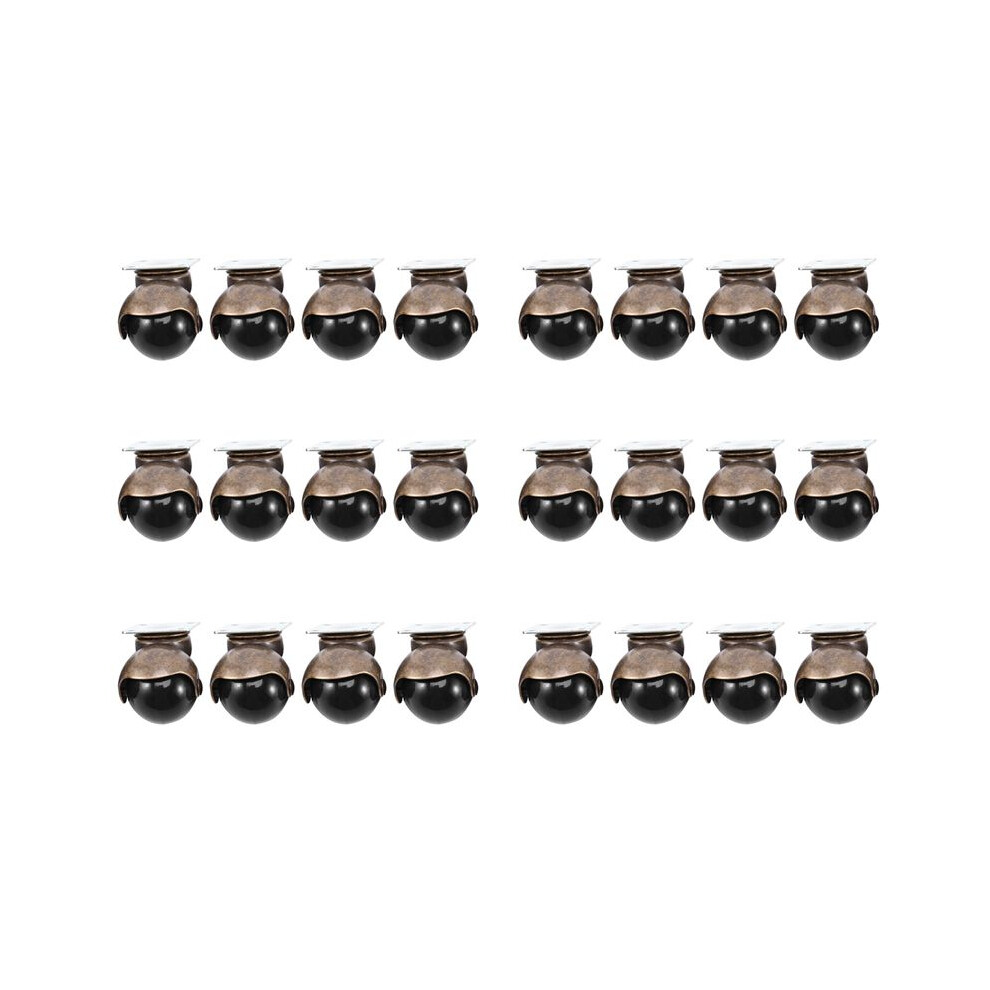 [24 Pack] Swivel Top Plate Hooded Caster Wheels, Antique Bronze (1.5-Inch No Brake) 6034236427410