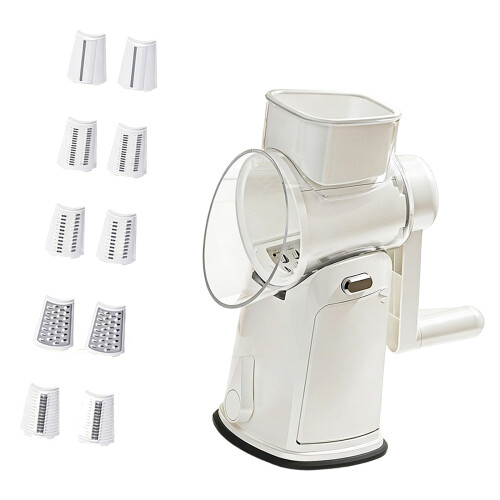 Hand Cranked Type Vegetable Chopper With Stainless-White