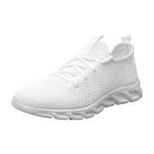 Wandelschoenen voor heren, werkschoenen met stalen neus, blauwe, effen mesh veterschoenen, casual schoenen, comfortabel, ademend, zachte zool sneakers