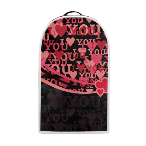Red Heart Pattern Foldable Polyester Mixer Cover with Machine Washable for Home Kitchen Indoor