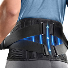 Air Mesh Back Brace for Men & Women, 7-Stay Adjustable Lumbar Support for Lower Back Pain, Sciatica, Scoliosis – Compatible with All Day Wear