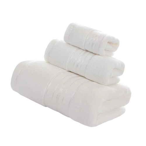 Cotton 3 Piece Towel Set Includes Bath Towel-Original white