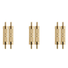 Professional RCA Male to Male RCA Coupler Adapter Converter Connector Gold Plated (6 Pack)