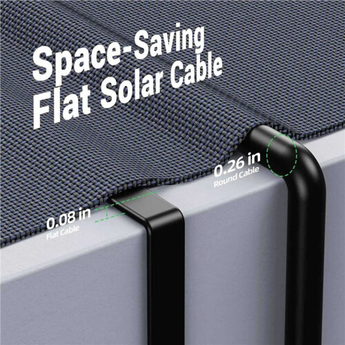 4pcs 65cm/26IN/2.17ft 12AWG Flat Solar Panel Cable Window Balcony PV Flat Wire for Protable Power Station 2