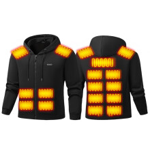 Beheizbarer Winter-Hoodie für Erwachsene, 17 Heizzonen, leichte elektrische Heizjacke mit Kapuze